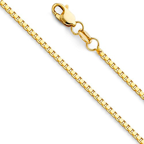 PRINS JEWELS Massive 18 Karat / 750 Gold Venezianer Box Kette Gelbgold -1 mm Breit - Verschiedene Längen