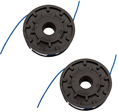 First4spares 2 x double feed spool & line for most MacAllister, Qualcast, Florabest, Parkside, Draper, Performance Power, JCB & Grizzly strimmers