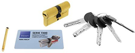 Tesa Assa Abloy MX803030L Cilindro de Alta Seguridad, Latonado, 30x30mm, Set de 1 Pieza