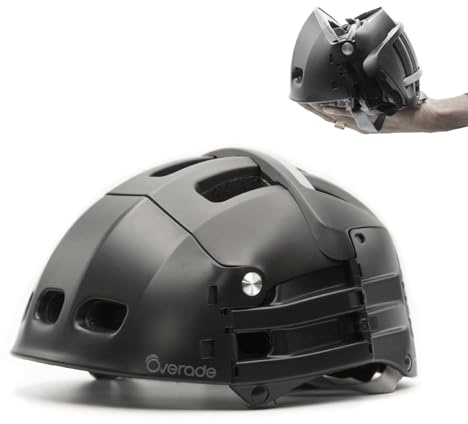 Casque Pliable Plixi Fit - pour vélo, Scooter électrique, onewheel, Skateboard, e-Bike - Conforme à la Norme CE - Même Protection qu'un Casque Classique - Volume divisé par 3 Fois plié - Couleur