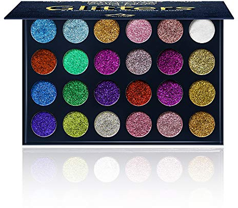 Aolailiya 24 Color Pressed Glitter Eyeshadow Palette - Mineral Ultra Shimmer Makeup Palette Eye Shadow Powder Long Lasting Waterproof