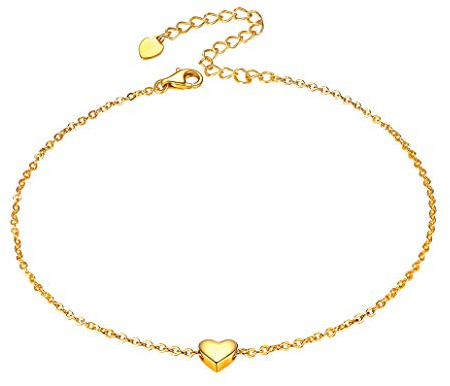 Silvora 925 Sterling Silber Damen Fußketten Blau Zirkon/Rose/Herz/Kugelkette Stilvolle Feine Fußketten für Damen/Frauen/Mädchen/Freunde 22CM+5CM Verlängerkette