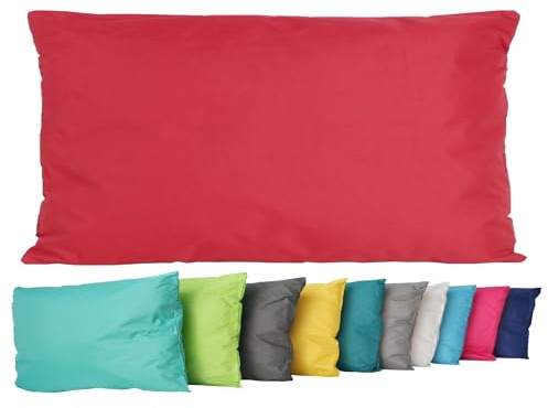 JACK Outdoor Lounge Kissen 30x50cm Dekokissen inkl. Füllung Wasserfest Sitzkissen Garten Stuhl Lotus Effekt, Farbe:Rot