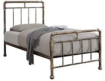 Save on Goods Retro bed frame,black,silver,bronze,metal pipe,tube design.Rustic,scaffold style. Industrial, 3ft single, 4ft6 double, 5ft Kingsize. (3ft Single, Antique Bronze)