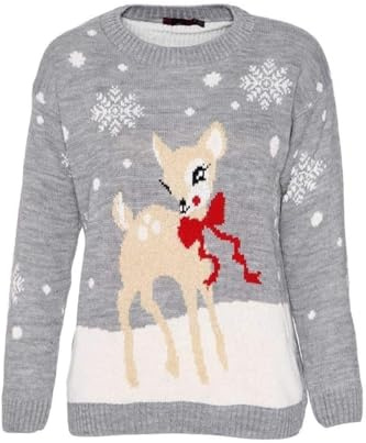 STAR FASHION Women/Ladies Men Unisex Christmas Jumper Knitted Xmas Sweater for UK Size 8-26