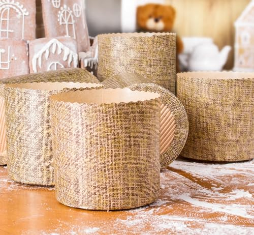 SHSH trade group Panettone-Papierformen, 340 ml, Osterbrotformen, antihaftbeschichtet, B 10 x H 8 cm, 12 Stck