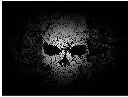 wandmotiv24 Totenkopf Wandbild aus Acrylglas, Größe 80x60cm, Querformat, Schädel im Grunge Style, Schwarz Weiß, Skull, Dekoration Wohnung modern, Deko, Acryl, Wanddeko Schlafzimmer M0119