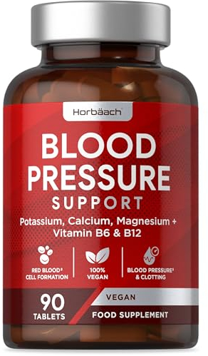 Blood Pressure Tablets | Magnesium Supplement with Potassium & Calcium | Blood Pressure Support | 90 Count | Vegan | by Horbaach