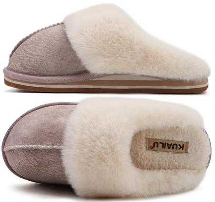 KuaiLu Damen Hausschuhe Winter Warme Plüsch Memory-Schaum Pantoffeln