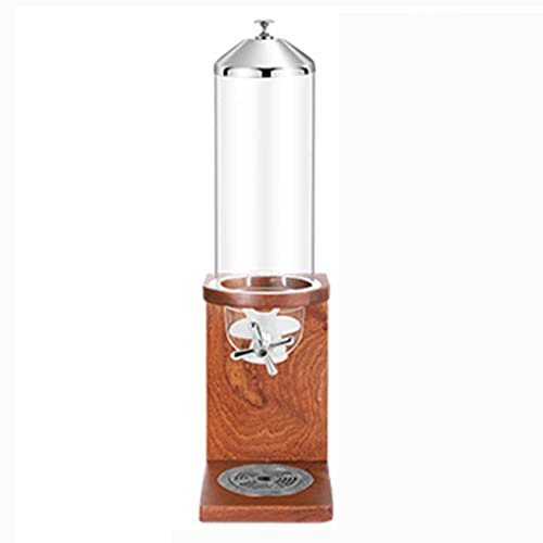 Cereal Dispenser Countertop, Candy Dstributor with Twist Airtight Cover, Big Dry Food Cereal Dispenser, Can Hold Cereal, Small Snack, for Home Office Hotel Commercial Bar ( Color : Wood , Size : 4L )