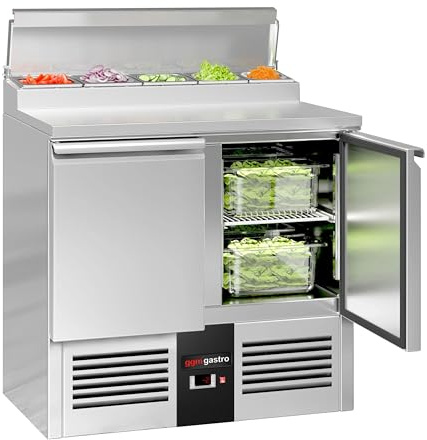 GGM Gastro | SAG97AND | Zubereitungstisch Mini PREMIUM - 900mm - 2 Türen - 5x GN 1/6