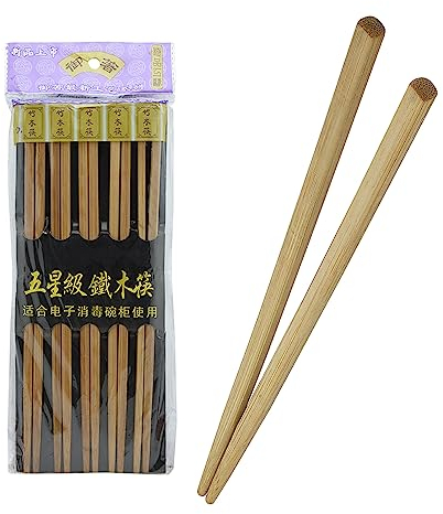 ONE BEST DEAL 10 Pairs Bamboo Chopsticks Set Reusable Sushi Chinese Korean Japanese Oriental Food Lightweight Wooden Chopsticks for Eating & Cooking