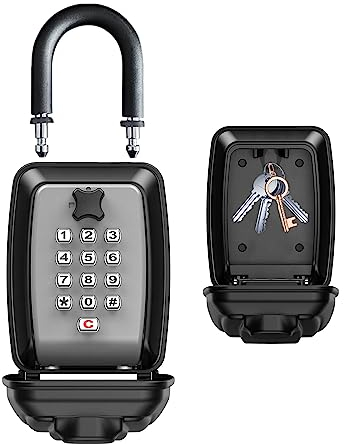 AWKAQUN Boîte à Clé Sécurisée 12 Chiffres, Étanche Antirouille Boite à Clé Sécurisée, Boîte à Clé avec Crochet, pour École Bureau Usine Maison L'école de Garage