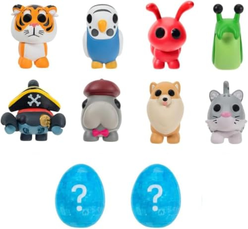 Adopt Me! Mystery Pets – Serie 3–10 Haustiere – Top-Online-Spiel – exklusiver virtueller Artikelcode enthalten – lustiges Sammlerstück für Kinder ab 6 Jahren, 10 Stück