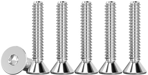 Drenky 50 Stück M3 X 20mm Senkkopfschrauben Edelstahl V2A VA A2 Senkkopf Schrauben DIN 7991 / ISO 10642 Gewindeschrauben Rostfrei Silber Steckdosen Schrauben Metrisches Regelgewinde