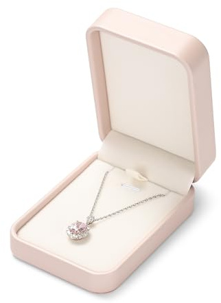 Oirlv Rosa Pu Cuero Caja para Colgante,Caja para Collar,