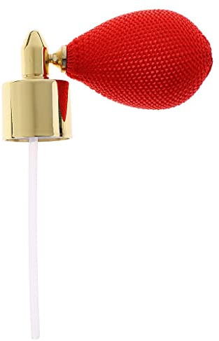 Botella de perfume de vidrio recargable vintage con bomba atomizador con tubo - rojo, 18 mm