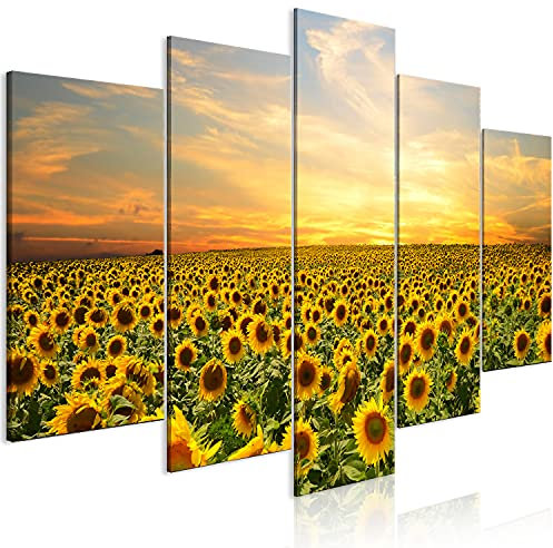 B&D XXL - Akustikbild 200x100 cm Bilder mit Akustikschaumstoff Hochleistungsschallabsorber Schallschutz Leinwandbild XXL 5 tlg Wandbild b-B-0621-b-m