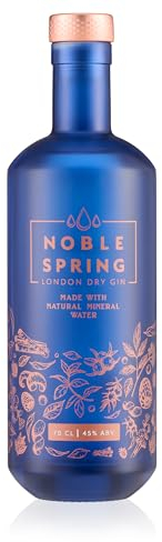 Noble Spring London Dry Gin (45% ABV, 70cl) ❘ Award Winning Premium Gin Made With Natural Mineral Water From Yorkshire, Smooth & Distinct, Infused With Premium Botanicals, Fresh Citrus & Berries