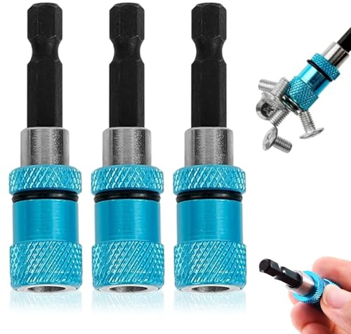 3 Stück Trockenbau Bit Bithalter, 1/4-Zoll-Sechskantschaft Schnellwechsler Magnetisch Bit, Trockenbauschrauber Aufsatz Magnetischer Bit, Halter Halterung Schraubendreher, Magnetischer Bithalter
