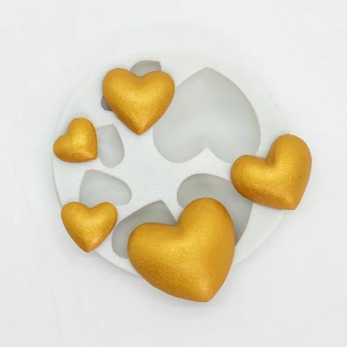 Epoxidharz-Formen, 7,5 x 7,5 x 0,9 cm, herzförmige Harzform, Silikon, Küchen-Backwerkzeug, Kuchen, Schokolade, Süßigkeiten, Fondant, Dessert, Liebe, Dekoration