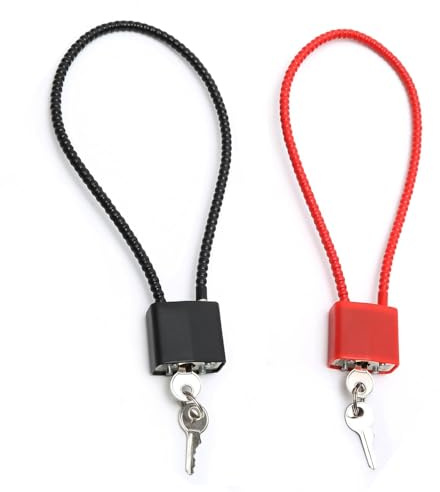 2 Pcs Steel Rope Padlocks with Matching Keys - Long Shackle Outdoor Padlocks, Flexible Cable for Suitcases, Gates, Bicycles, and Gym Lockers