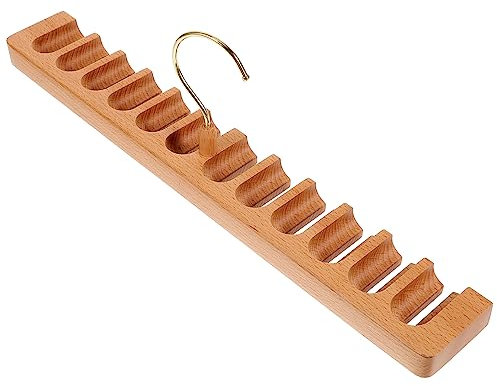 KITANDOVE Belt Rack Hanger Buchenholz Praktischer Gürtelaufhänger Für Kleiderschränke Platzsparender Organizer Für Gürtel Krawatten Und Schals Für Zuhause Und Hotels