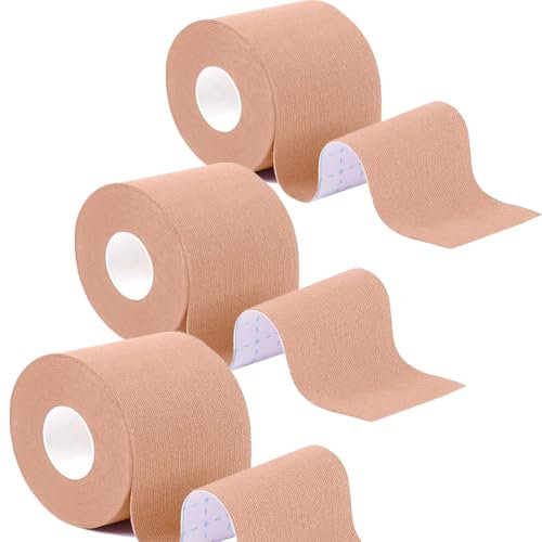 Clooflar Kinesiotapes,3 Rollen Kinesiologie Tape 5cm x 5m,Elastisches Profi Physio Tape Sport