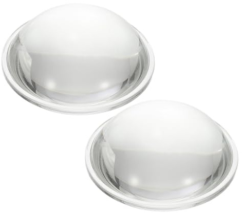 PATIKIL Diamètre 63.8mm Lentille Plate Convexe,2 Pcs Hauteur 22mm Verre Borosilicate Haut LED Optique Convexe Lentille Condenseur Avec Bord Pour Lampe Torche Voiture Vélo,Transparent 3.2mm
