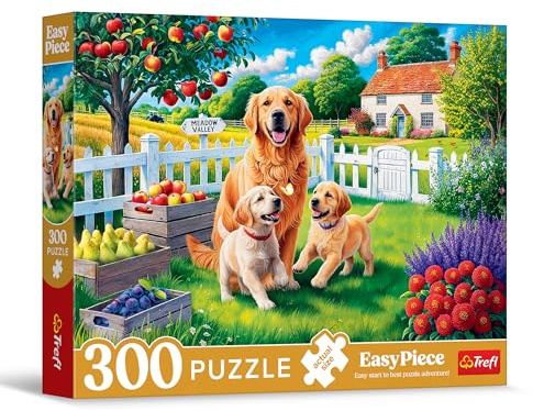 Trefl EasyPiece Puzzle: Puppies in the Country-300 Large Pieces, Easy to Assemble, for Adults and Children from 10 Years, Multicoloured, 23101