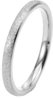 Wycian Modeschmuck Ringe, Ring Edelstahl Love Titanstahl Silber-2mm Größe 60 (19.1) 2mm Matt Anpassbar für Frau Geburtstag