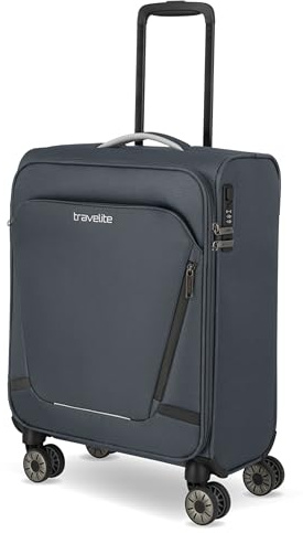 Travelite Handbagageväska med 4 hjul för Condor Ryanair, integrerat kombinationslås, boardvagn jetpack: Superlätt mjukt bagagevagn med fästfunktion, 55 x 40 x 20 cm, 37 l, 1,9 kg, antracit, Handgepäck