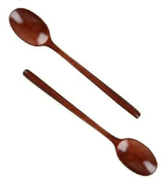 JJDFW - 2 cucharas de Madera de 23 cm con Mango Largo, utensilio para Servir, Cuchara sopera Ovalada para Comer, Mezclar, Revolver, cocinar y Hornear