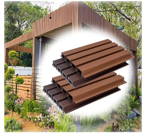 GRRICEPL Panneau Décoratif pour Terrasse, Clôtures Décoratives À Lattes pour Terrasse, Panneaux De Clôture en Composite Bois-Plastique, Clôture Brise-Vue Extérieure(21.6x120 cm)