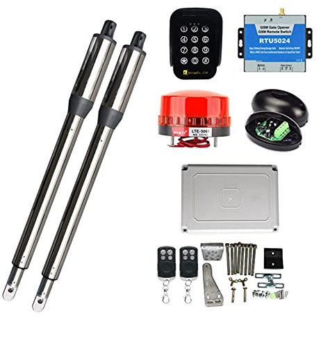 ZKLGS Sliding Gate Motor, 300Kg Automatic Double Leaf Swing Gate Actuator Drive with GSM Remote Control Electric Piston Swing Gate Motor Door Opener for Sliding Gate Motor(F)