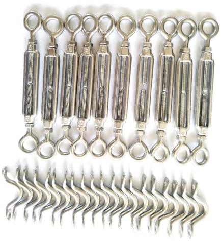 Alipis 110pcs Stainless Steel Turnbuckle Kit for Wire Rope Tension Design for Industrial Use