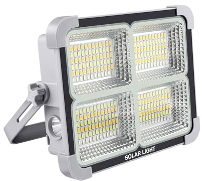 Tayire 150W Foco LED Recargable 288 LEDs Bateria Foco de Trabajo con energía solar y Bateria USB Recargable Base Magnética 5 modos de iluminación Ideal para Camping, Pesca, Emergencias, Garaje, Taller