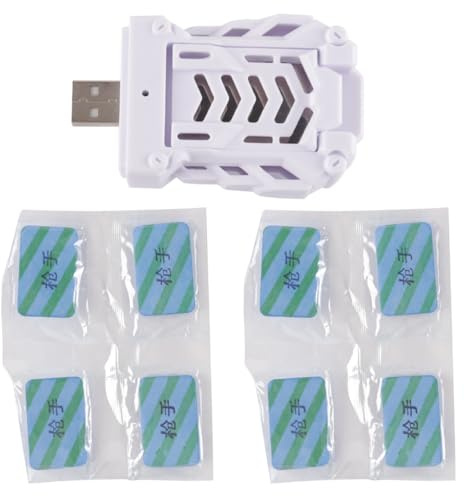 Orivin Zanzariera elettrica portatile con 4 compresse antizanzare, repellente per insetti, repellente elettrico USB portatile per mosche, tarme, cucina (bianco)