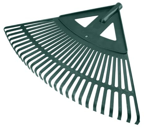 Gartenbesen aus Kunststoff mit 27 Zinken, leicht und robust, ideal zum Aufsammeln von Laub und Schmutz im Freien.
