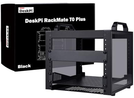 GeeekPi Gabinete de servidores 4U, rack de red de 10 pulgadas para servidores, red, equipo A/V, montaje en rack DeskPi RackMate T0 Plus, profundidad de 10.23 pulgadas (260 mm) (negro, profundidad de