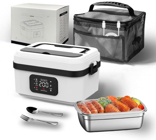 Contenitore per il pranzo autoriscaldante ricaricabile, batteria da 8000 mAh, scaldavivande portatile da 1 l, per lavoro e viaggi, riscaldamento senza fili