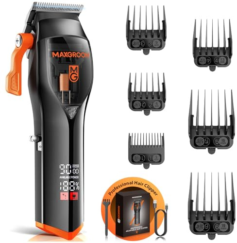 Professional Cordless Hair Clippers for Men, DLC Self-Sharped Blade, No Pulling or Snagging, Hair Cutting Clippers for Barber Fades, Haircut Kit for Convenient at Home and Salon, Ideal Gift for Men