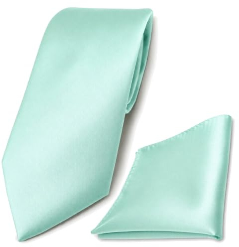 TigerTie Krawatte & Einstecktuch Set Herren Hochzeit Business Klassik 8 cm Polyester