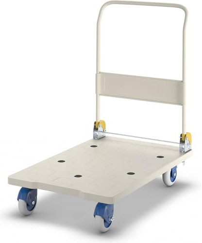 PRESTAR Chariot de transport en plastique avec arceau coulissant pliable 710 x 455 mm