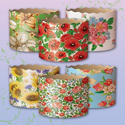 INTEROS 5er Set Backform aus Papier*Panettone* Ostern Kuchen Motiv