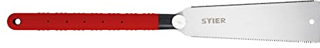 STIER Japan Sega a trazione, doppia dentatura, lunghezza 250 mm, spessore lama 0,6 mm, tagli fini del legno, sega fine, uso su due lati, sega Janpan, sega giapponese