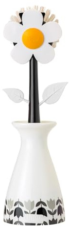 Vigar Dish Brush, PP, White, 7.5 x 7.5 x 25.5 cm