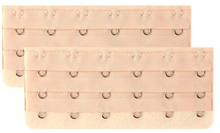 sourcing map Woman 3 Rows 6 Hooks Brassiere Bra Strap Extender 2pcs Incarnadine