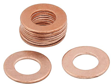 sourcing map Rondelle Cuivre 10pc 10mm pour Automobile - Joint d'Étanchéité | Diamètre Intérieur 10mm, Pour Bateau, Appareils Électriques, Pour Bouchons Pour Carter, Eau, Carburant, Raccords Hydrauliques