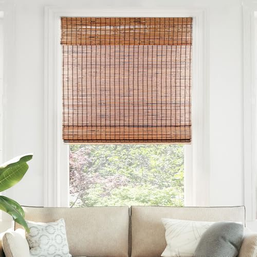 CHICOLOGY Stores en Bambou, Stores Romains pour fenêtres, Stores Romains pour fenêtre et Maison, Stores en Bambou pour terrasse, Stores et ombrages, Pare-Soleil de fenêtre, 81,3 x 162,6 cm (l x H),